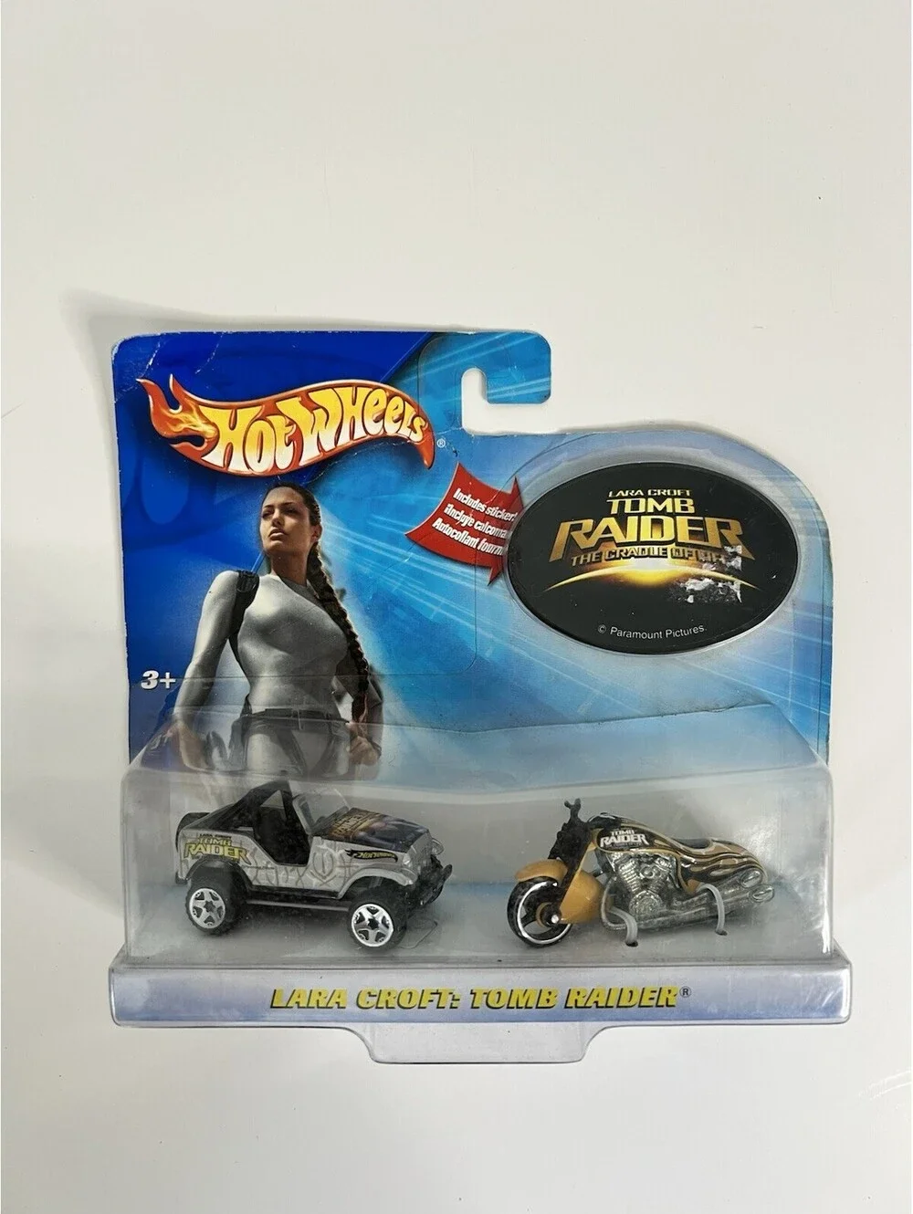 NIB 2003 JEEP MOTORCYCLE LARA CROFT TOMB RAIDER HOT WHEELS ACTION PACK 1/64